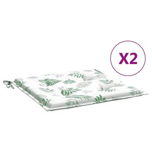 vidaXL Jastuci za stolice 2 kom s uzorkom li&scaron;ća 40x40x3 cm od tkanine