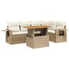 vidaXL 6-dijelni set vrtnih sofa s jastucima bež od poliratana