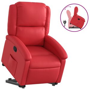 vidaXL Naslonjač na podizanje od umjetne kože crveni