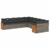 vidaXL 10-dijelni set vrtnih sofa od poliratana s jastucima sivi