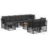 vidaXL Set vanjskih sofa 10 pcs Crna i tamno siva Poliester