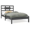 vidaXL Okvir za krevet od masivnog drva sivi 90 x 190 cm mali