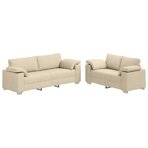vidaXL Sofa 2 kom. Krema tkanina