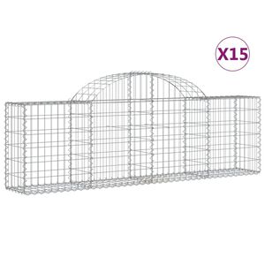 vidaXL Lučne gabionske ko&scaron;are 15 kom 200x30x60/80 cm pocinčano željez