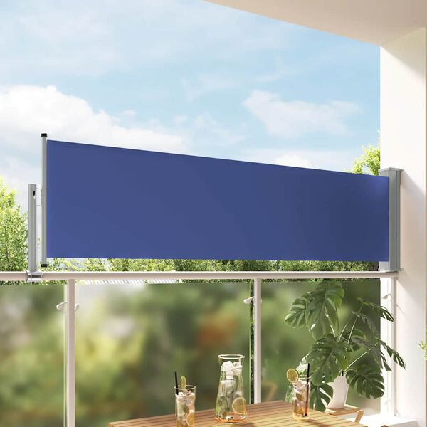 vidaXL Uvlačiva bočna tenda za terasu 80 x 300 cm plava