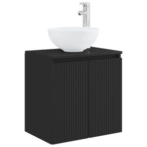 vidaXL Umivaonik s policom Crna 49,5 x 35 x 63 cm Konstruirano drvo