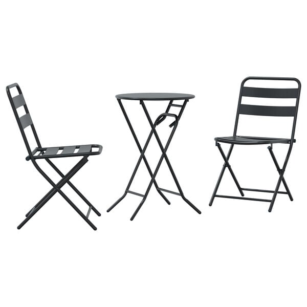 vidaXL Bistro set za vrt 3 pcs Antracit Čelik