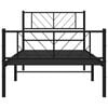 vidaXL Metalni okvir kreveta uzglavlje i podnožje crni 100x200 cm