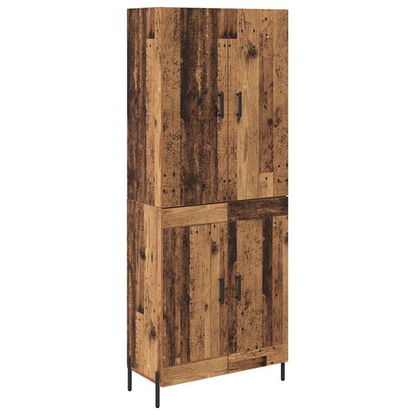 vidaXL Highboard Zidne Staro drvo 69,5 x 34 x 180 cm Konstruirano drvo