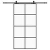 vidaXL Klizna vrata s okovima crna 102,5x205 cm ESG staklo