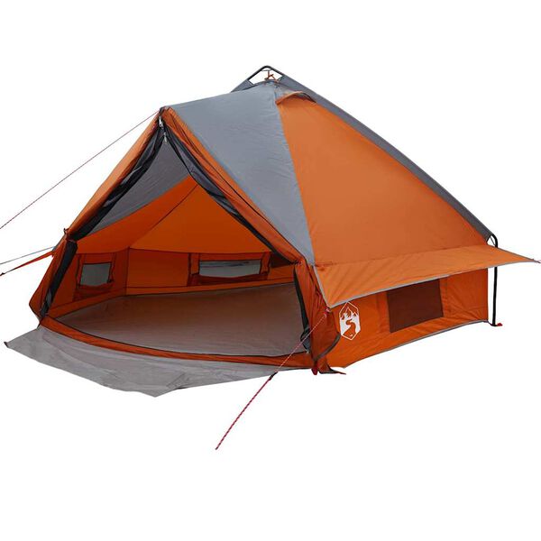 vidaXL Teepee šator s krovom Siva i narančasta 490 x 410 x 210 cm