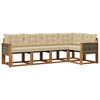vidaXL Set vanjskih sofa s jastukom 5 pcs Prirodna i bež