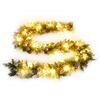 vidaXL Božićna girlanda s LED svjetlima zelena 2,7 m PVC