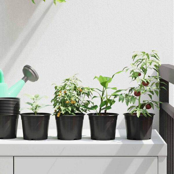 vidaXL Lonac za cvijeće 100 pcs Crna &Oslash; 15 x 12.5 cm Plastika