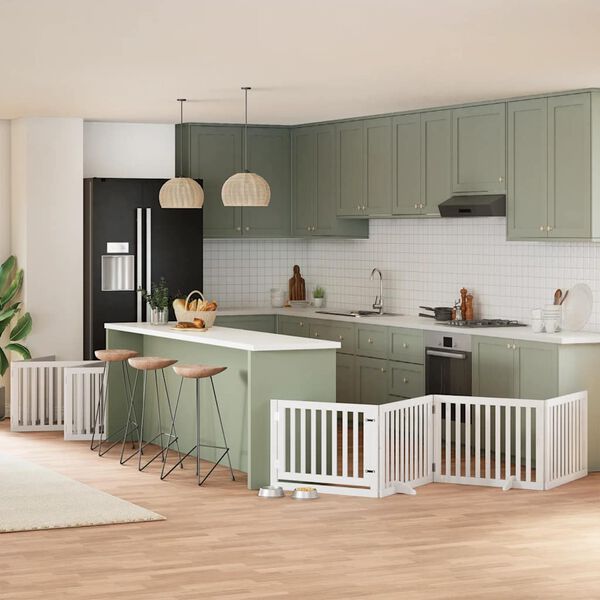 vidaXL Vrata za pse s vrata&scaron;cima 10 panela sklopiva 800 cm drvo topole