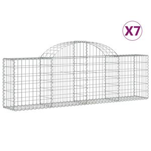 vidaXL Lučne gabionske ko&scaron;are 7 kom 200x30x60/80 cm pocinčano željezo