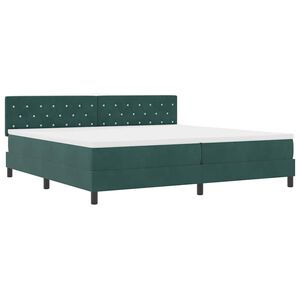 vidaXL LED Box Spring Krevet Tamnozelena 200 x 200 cm Bar&scaron;un
