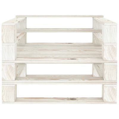 vidaXL Vrtna fotelja od paleta bijela drvena
