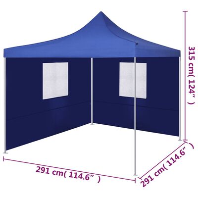 vidaXL Sklopivi šator s 2 zida 3 x 3 m plavi