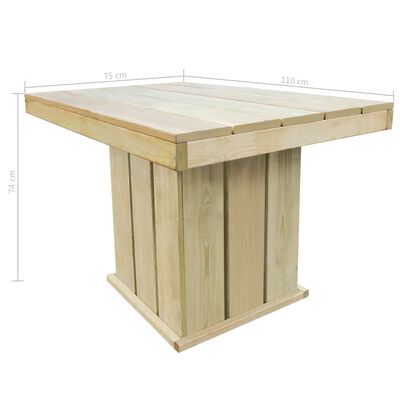 vidaXL Vrtni stol od impregnirane borovine 110 x 75 x 74 cm