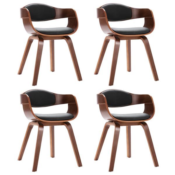 vidaXL Blagovaonske stolice 4 kom od savijenog drva i umjetne kože