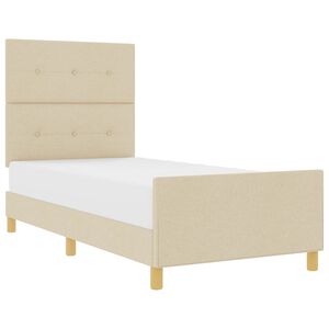 vidaXL Krevetna konstrukcija s uzglavljem Krema 100 x 200 cm tkanina