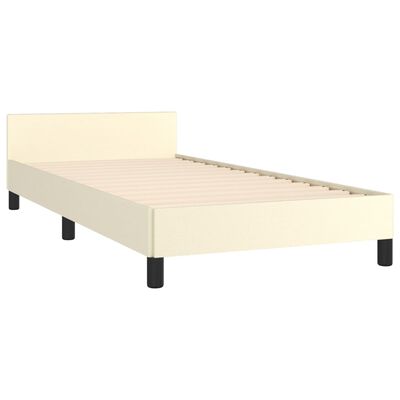 vidaXL Okvir za krevet s uzglavljem krem 90x190 cm od umjetne kože
