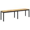 vidaXL Vrtna klupa 161 x 35 x 45 cm Čvrsto drvo akacije Bijela i crna