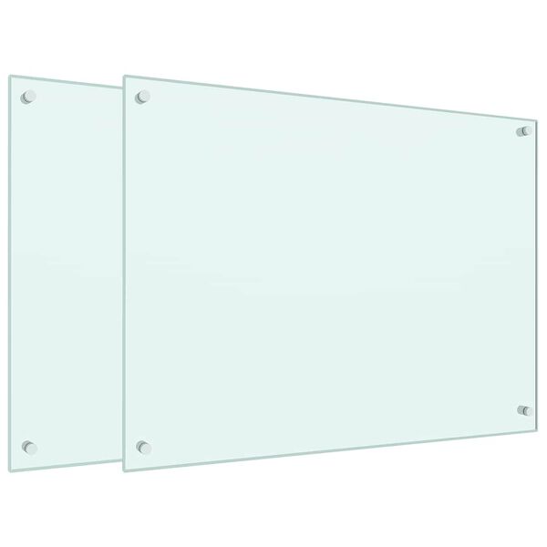 vidaXL Kuhinjske zaštite od prskanja 2 kom bijele 80 x 60 cm staklene
