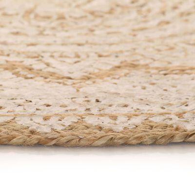 vidaXL Ukrasni pleteni tepih od jute s uzorkom 150 cm okrugli