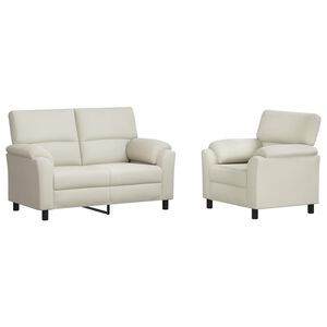 vidaXL Set sofe 2 pcs Krem Bar&scaron;un
