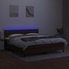 vidaXL Krevet box spring s madracem LED tamnosmeđi 180x200 cm tkanina