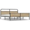 vidaXL Metalni okvir kreveta bez madraca boja hrasta 150 x 200 cm