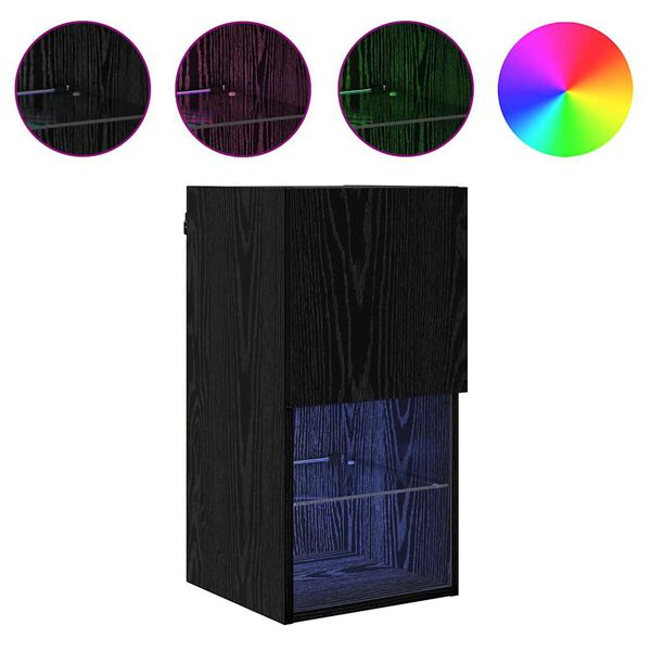 vidaXL Zidni TV ormari Zidne 2 pcs Crni hrast 30,5 x 30 x 60 cm