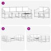 vidaXL Set vanjskih sofa 7 pcs Prirodna i krem Čvrsto drvo akacije
