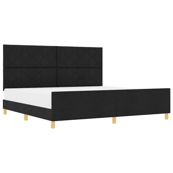 vidaXL Krevetna konstrukcija s uzglavljem Crna 200 x 200 cm tkanina