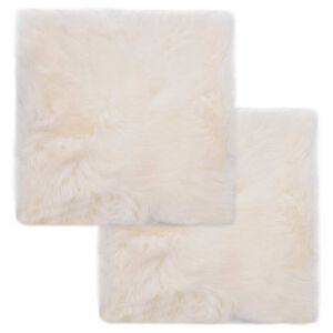 vidaXL Jastučići za stolice 2 kom bijeli 40 x 40 cm prava ovčja koža