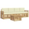 vidaXL Set vanjskih sofa s jastukom 5 pcs Bijela i krem Poliester