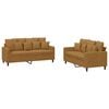 vidaXL 2-dijelni set sofa s jastucima smeđi bar&scaron;unasti