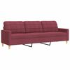 vidaXL 3-dijelni set sofa s tabureom crvena boja vina od tkanine