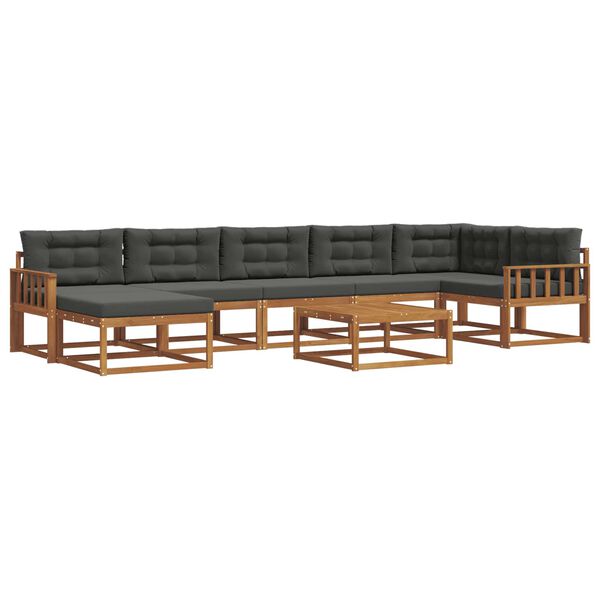 vidaXL Set vanjskih sofa s jastukom 8 pcs Prirodna i antracit