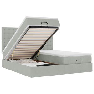 vidaXL Okvir kreveta s madracima svijetlosivi 180x200cm bar&scaron;unasti