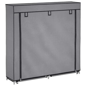 282434 vidaXL Shoe Cabinet with Cover Grey 115x28x110 cm Fabric