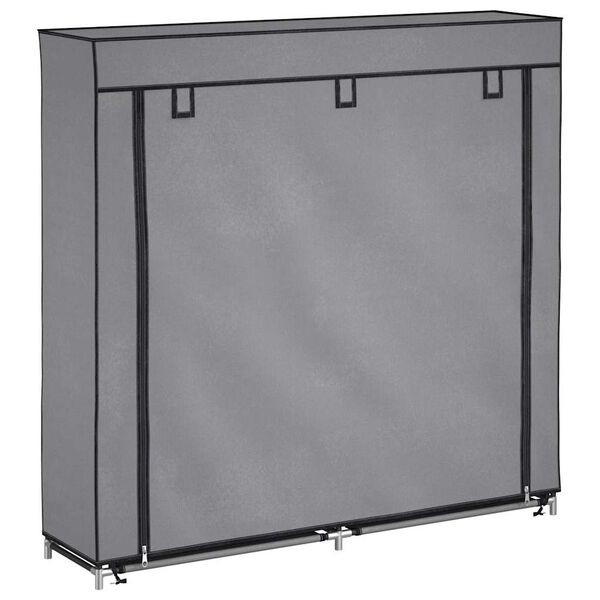 282434 vidaXL Shoe Cabinet with Cover Grey 115x28x110 cm Fabric