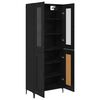 vidaXL Highboard Crni hrast 69,5 x 34 x 180 cm Konstruirano drvo