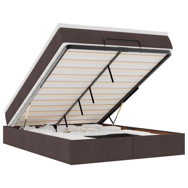 vidaXL Otomanski krevet s madracem tamnosmeđi 140x190cm od tkanine