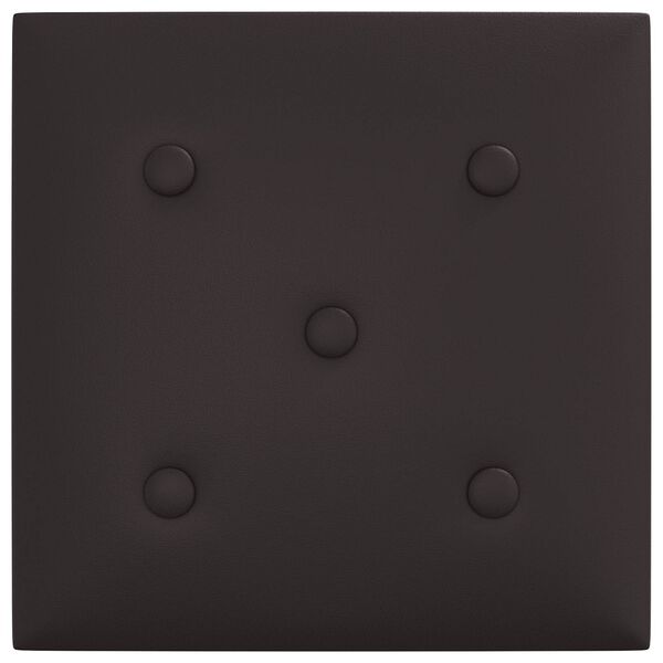 vidaXL Zidne panele 12 pcs Crna 30 x 30 cm Lažna koža