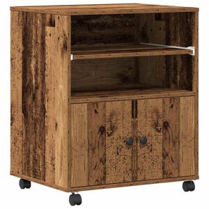 vidaXL Držač za printer Staro drvo 60 x 48 x 74 cm Konstruirano drvo