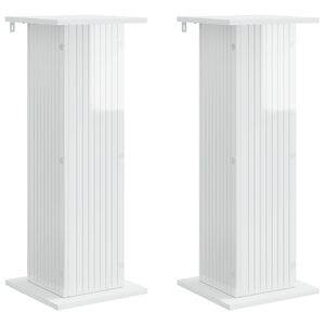 vidaXL Stalak za biljke 2 pcs Bijela visokog sjaja 30,5 x 30 x 80,5 cm