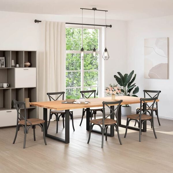 vidaXL Noge za blagovaonski stol U-oblik 3 kom Crne 100 x (72-73) cm Čelik